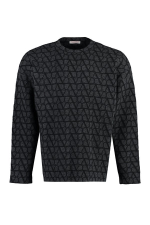 Crew-neck wool sweater-0